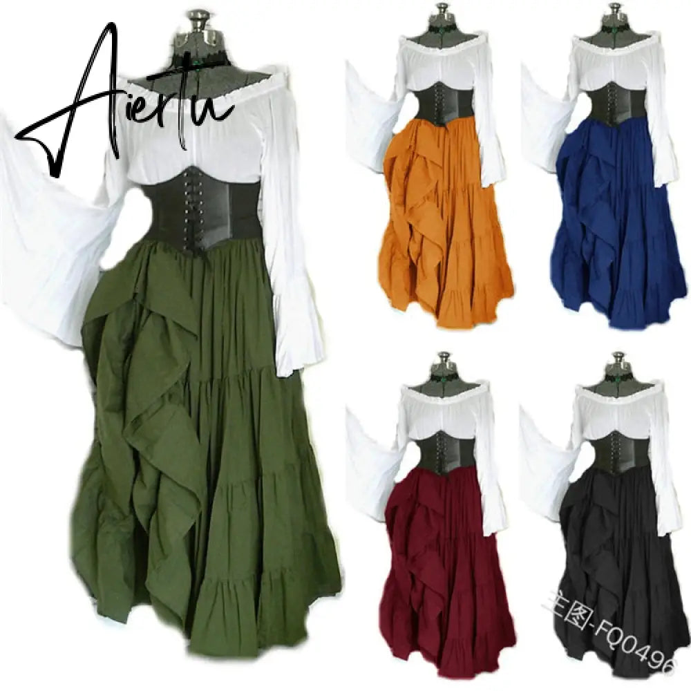 Masquerade Victorian Gothic Queen Evening Dress Medieval Renaissance Elf Princess Lolita Party Women Dance Retro Cosplay Costume Aiertu