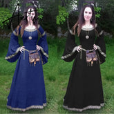 Medieval Gothic Solid Long Dress Halloween Women Victorian Renaissance Costumes for Party Gowns Middle Ages Elegant Dresses Aiertu