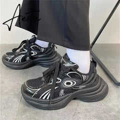 Men Women Sneakers Plus Size 41 42 43 Women's Casual Shoes Fashion Chunky Sneakers Woman Thick Sole Sport Shoes Big Size Shoes Aiertu