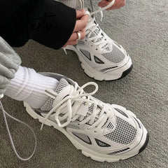 Men Women Sneakers Plus Size 41 42 43 Women's Casual Shoes Fashion Chunky Sneakers Woman Thick Sole Sport Shoes Big Size Shoes Aiertu