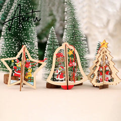 Merry Christmas Hanging Pendants Wooden Christmas Ornaments Decorations for Home Xmas Tree Home Decor New Year Navidad Aiertu