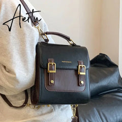 New Fashion Luxury Designer Backpack Summer Casual Versatile Vintage Classic Shoulder Bags For Women High Quality Leather Purses Aiertu