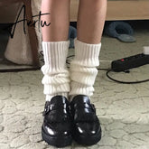 New Japanese Lolita Sweet Girl Leg Warmer Knit Socks Wool Ball Knitted Foot Cover Cosplay Women Autumn Winter Heap Heap Socks Aiertu