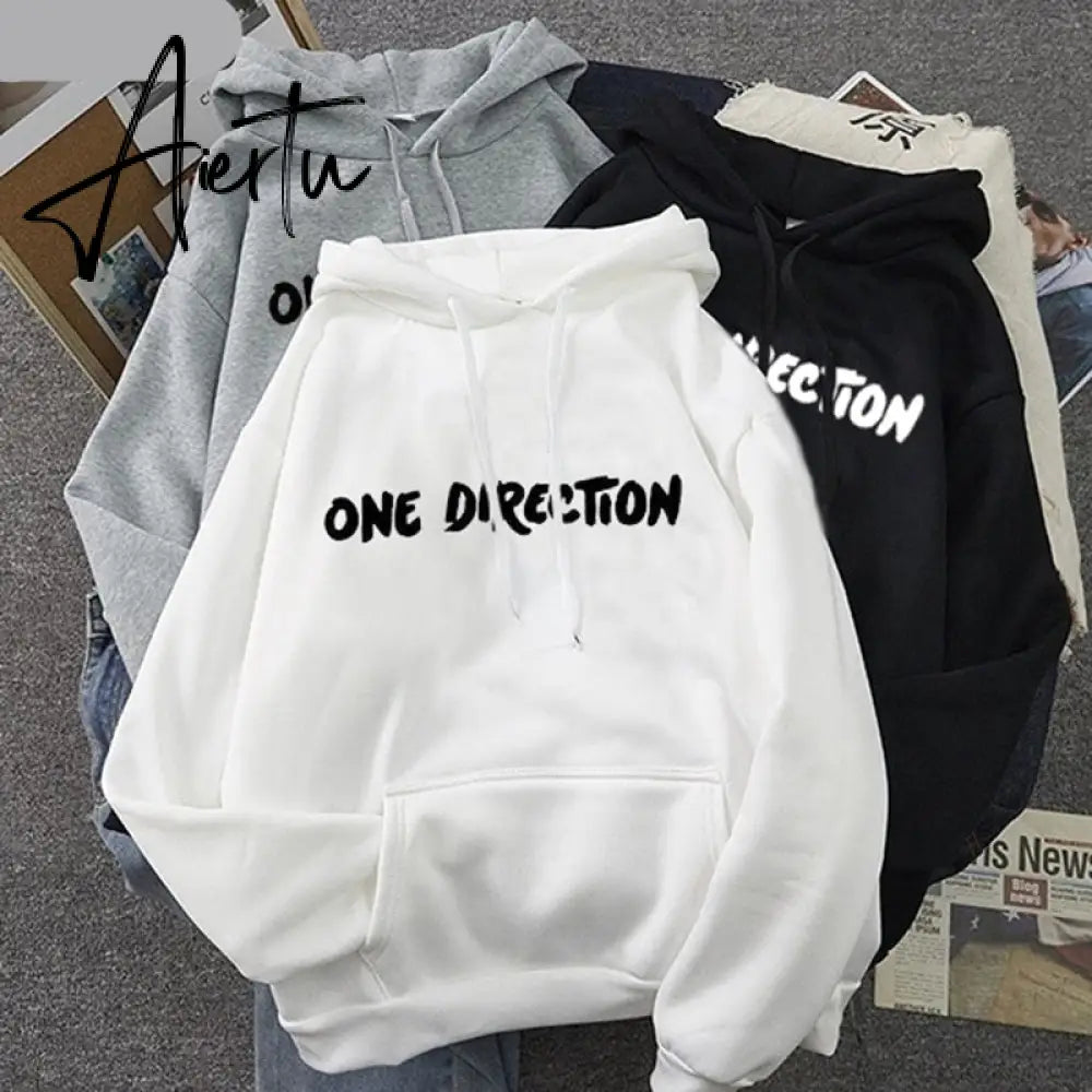 New letter Graphic One Direction Merch Harajuku Aesthetic Women Pullover Hoodie Sweatshirt Streetwear Clothes Aiertu