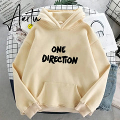 New letter Graphic One Direction Merch Harajuku Aesthetic Women Pullover Hoodie Sweatshirt Streetwear Clothes Aiertu