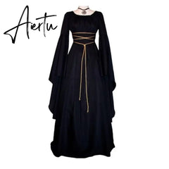 New Medieval Witch Dress for Women Halloween Carnival Party Cosplay Performance Clothing Middle Ages Vampire Bride Costumes Aiertu