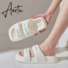 New Summer Versatile Thick Sole Women's Sandals and Slippers EVA Casual Home Indoor Comfortable Soft Sole Couple Slippers Aiertu