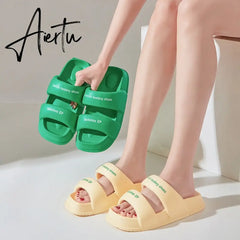 New Summer Versatile Thick Sole Women's Sandals and Slippers EVA Casual Home Indoor Comfortable Soft Sole Couple Slippers Aiertu
