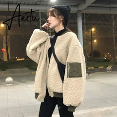Parkas Women Winter Warm Patchwork Thickening Zipper Casual BF Invierno Student Basic Chic Mujer Clothing Apricot Overcoats Soft Aiertu