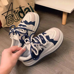 Platform Sports Shoes Women's Sneakers Spring Vulcanize Summer Tennis Femme Flats Running Blue Kawaii Harajuku Aiertu