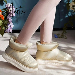 Plush Cotton Boots Women Female Winter Shoes Outdoor Non-slip Light Down Leisure Women's Snow Boot Platform Keep Warm Footwear Aiertu