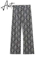 Printed Drawstring Cropped Tops Low Waist Fly Pants Sets Thin Causal Shirts Button Suits Summer Female Sleeveless Outwear Aiertu