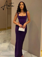 Purple Corset Satin Square Neck Crop Top And Draped Midi Dress Sets Slim Long Skirt Suits Two Piece Sets Womens Outfits Aiertu