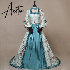 Renaissance Victorian Royal Queen Women Costume Halloween Outfit Carnival Medieval Gown Robe Train Dress For Adult Plus Size Aiertu