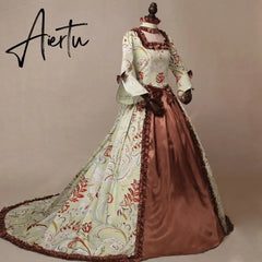 Renaissance Victorian Royal Queen Women Costume Halloween Outfit Carnival Medieval Gown Robe Train Dress For Adult Plus Size Aiertu