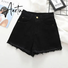 S-5XL Women Denim Shorts Summer Solid Color Casual Short Pants Hotgirls Beach Style Jean Pants Female Aiertu