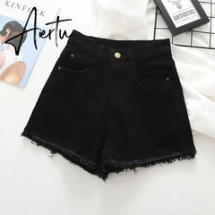 S-5XL Women Denim Shorts Summer Solid Color Casual Short Pants Hotgirls Beach Style Jean Pants Female Aiertu