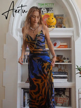 Sexy Off Shoulder Print Summer Long Dress Women Backless Bandage Beach Dresses Female Casual Party Boho Vestidos Aiertu