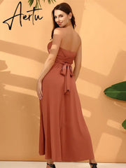 Sexy Women Boho Maxi Club Dress Red Bandage Long Dress Party Multiway Bridesmaids Convertible Infinity Robe Longue Femme Aiertu