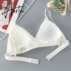 Sexy Women's Bra Sexy Lingerie Triangle Cup Threaded Cotton Bralettes Comfortable Brassie Female Seamless Underwear Aiertu