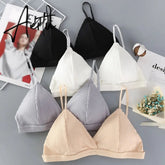 Sexy Women's Bra Sexy Lingerie Triangle Cup Threaded Cotton Bralettes Comfortable Brassie Female Seamless Underwear Aiertu
