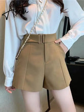 Shorts Women Elegant Korean Style Trendy Office Simple High Waist All-match Mature Tender Ladies Spring Pure Color New Design Aiertu