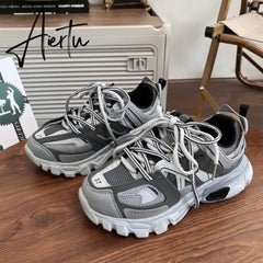 Sky Blue Chunky Sneakers Women Men Couples Sport Shoes New Design Autumn Fashion Casual Shoes Breathable Women's Sneakers 41 42 Aiertu
