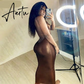 Sleeveless Backless Skinny Sexy Maxi Dress Autumn Winter Women Fashion Party Club Clothings Aiertu