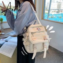 Small Women's Backpack Girls School Backpack Waterproof Nylon Fashion Japanese Casual Young Girl's Bag Female Mini Mochila Aiertu