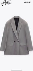 Spring/Summer New Commuting Loose Leisure Fashion Suit Lapel Loose Double Breasted Blazer Aiertu
