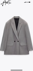 Spring/Summer New Commuting Loose Leisure Fashion Suit Lapel Loose Double Breasted Blazer Aiertu
