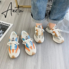 Spring Women Fashion Sneakers Skateboard Lightweight Outdoor Sports Shoes Breathable Mesh Fitness Running Casual Shoes Aiertu