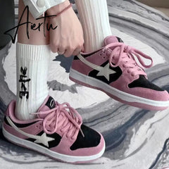 Star Pink Shoes Y2k Harajuku Casual Platform Sneakers Women Korean Fashion Girls Designer Preppy Style Flats Female Aiertu