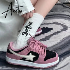 Star Pink Shoes Y2k Harajuku Casual Platform Sneakers Women Korean Fashion Girls Designer Preppy Style Flats Female Aiertu