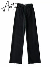 Straight Jeans Women High Waist Streetwear Light Blue Boyfriend Denim Pants Ladies Wide Leg White Jeans For Women Aiertu