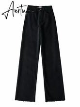 Straight Jeans Women High Waist Streetwear Light Blue Boyfriend Denim Pants Ladies Wide Leg White Jeans For Women Aiertu