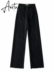 Straight Jeans Women High Waist Streetwear Light Blue Boyfriend Denim Pants Ladies Wide Leg White Jeans For Women Aiertu
