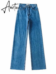 Straight Jeans Women High Waist Streetwear Light Blue Boyfriend Denim Pants Ladies Wide Leg White Jeans For Women Aiertu
