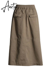 Streetwear Loose Skirt For Women High Waist Patchwork Pockets Sexy Fashion Skirts Female Summer Clothing New Style Aiertu
