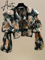 Summer Loose Shirts For Women Peter Pan Collar Lantern Sleeve Casual Temperament Hit Color Blouse Female Fashion Aiertu