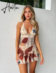 Summer Suit Women's Clothing Y2K Top Skirt Mature Elegant Temperament Self-Cultivation Sexy Harajuku Retro Sleeveless S Aiertu
