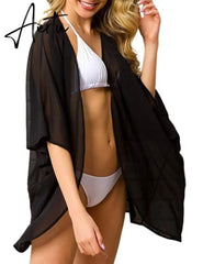 Summer Women Beach Swimsuit Cover Up Sexy Mesh Sheer Bikini Beach Cover Up Swimsuit Bathing Loose Bikini Tops swimwear New Aiertu