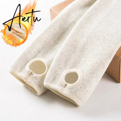 Tossy Warm Fleece Lined Super Thick Warm Leggings Women Winter Spandex Ribbed Slim Pattern Leggins Winter High Waist Basic Pants Aiertu