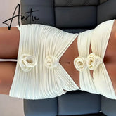 Two-Pieces Women Floral Lace Up Push-Up Padded Bra White Swimsuit Swimwear Bathing Suit Beachwear Monokini Female Aiertu