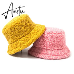 Unisex Bucket Hats For Women Men Winter Outdoor Sun Visor Panama Fisherman Cap Letter Embroidered Wholesale Chapeau Aiertu