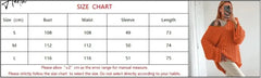 V-Neck Oversized Women's Sweater Long Sleeve Hollow Out Striped Knit Tops Winter Trend Casual Loose Pullover Sweaters Aiertu