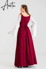 Victoria Greek goddess Retro Middle Ages Dress Halloween Carnival Medieval princess Cosplay Costumes for Women Lace Dresses Aiertu