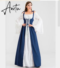 Victoria Greek goddess Retro Middle Ages Dress Halloween Carnival Medieval princess Cosplay Costumes for Women Lace Dresses Aiertu