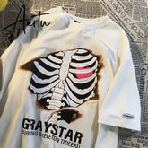 Vintage Graphic Skull T Shirt Woman Tshirts Streetwear Women Top Hip Hop Fashion Casual Loose Tshirt Women Harajuku Clothes Aiertu
