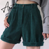 Vintage Shorts Boyfriend Style Women Shorts Summer Casual Solid Women Shorts Streetwear High Waist Female Ladies Shorts Aiertu